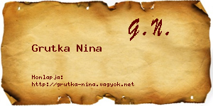 Grutka Nina névjegykártya